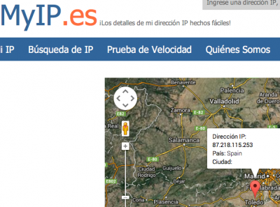 La dirección IP que le ha tocado a mi router hoy. Cambia de vez en cuando y cada vez que lo reinicio.